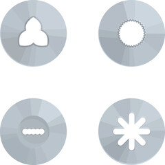 Poster - vector illustration of four simple gray weather icons on a white background