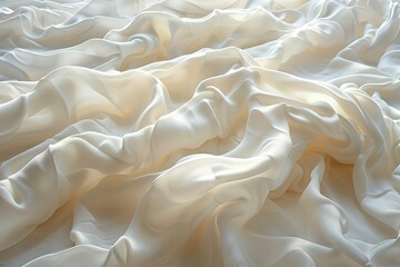 Canvas Print - A white fabric with a pattern that resembles a wave