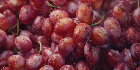 Poster - Close-up of red grapes