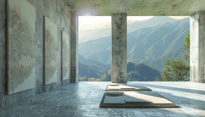 Wall Mural - Modern meditation room with harmonious design