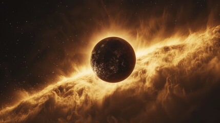 Wall Mural - planet with star background