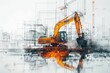© Georgii - High-resolution minimalist image of construction equipment with futuristic architectural elements