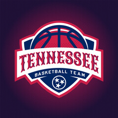 Wall Mural - Basketball club logo, emblem, designs with ball. Tennessee Sport badge vector illustration