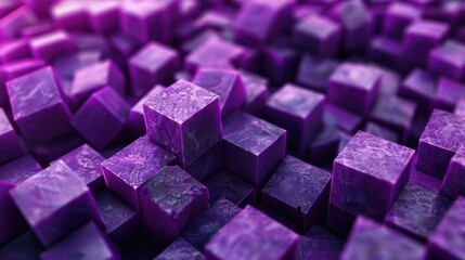 Canvas Print - Stacked Purple Cubes