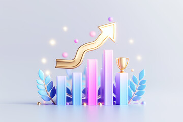 Poster - Dynamic and Engaging Growth Visualization Featuring a Colorful Bar Graph Accompanied by an Upward Trend Arrow Highlighting Progress