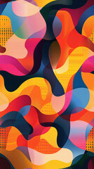 Poster - Vibrant organic shapes in abstract background, forming a contemporary and lively composition