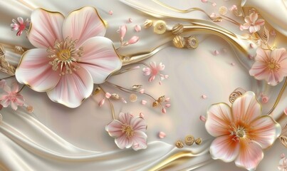 Wall Mural - Flowers background designs, panels for walls, wall decor