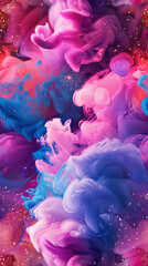 Aufkleber - Vibrant and dynamic abstract design featuring swirling patterns and a captivating blend of colors