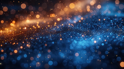 Wall Mural - Blue and gold Abstract background and bokeh on New Year's Eve