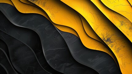 Poster - Abstract Dark Pastel Background Featuring Waves of Black and Yellow Textures in a Contemporary Design Setting