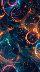 Aufkleber - Colorful abstract background with wavy shapes and glowing dots