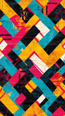 Aufkleber - Vibrant and modern seamless abstract geometric pattern with a burst of colorful energy