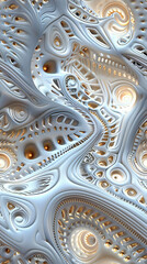 Poster - Intricate abstract three-dimensional background created by seamless pattern