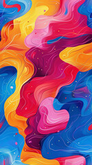Aufkleber - Abstract wavy shapes in a vibrant seamless pattern, ideal for contemporary and imaginative projects