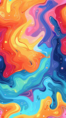 Aufkleber - Visually captivating seamless pattern with vibrant and dynamic abstract swirls and patterns