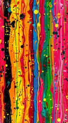 Wall Mural - Fluid acrylic paint creates a seamless pattern in abstract background with drips