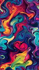 Aufkleber - Colorful abstract background with a swirl pattern forming a psychedelic seamless pattern