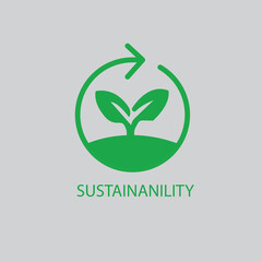 Poster - Sustainability icon line style element from life vector 