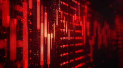Aufkleber - A red background with a bunch of red lines and numbers