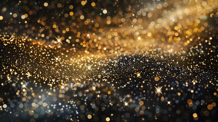 Poster - A gold and black background with many small gold and black dots