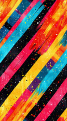 Aufkleber - Dynamic and energetic seamless pattern with vibrant diagonal stripes and paint splatter effect