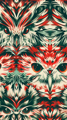 Poster - Elegant owl face pattern with intense eyes, perfect for adding a touch of nature and intrigue to designs