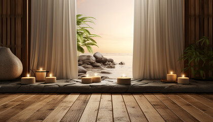 Canvas Print - Serene Zen spa room natural materials