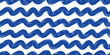 © Purrga - Brush, marker drawn bold doodle lines seamless pattern. Abstract modern geometric blue wavy ornament background