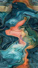 Aufkleber - Colorful flowing veins create a seamless abstract background