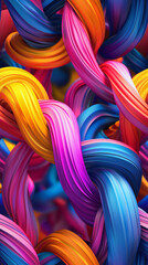 Aufkleber - Dynamic and vibrant arrangement of interlocking shapes forming a seamless abstract design