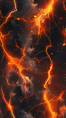 Aufkleber - Striking pattern showcasing a fierce lightning storm lighting up a turbulent and dark sky
