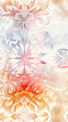 Aufkleber - Soft and elegant atmosphere created by abstract floral pattern in pastel colors, perfect for backgrounds