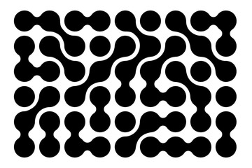 Wall Mural - metaball pattern. liquid drops or morph shapes background. organic blobs or molecules isolated on wh