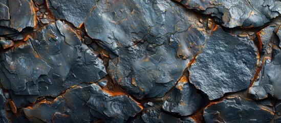 Wall Mural - Dark Grey and Orange Rock Formation