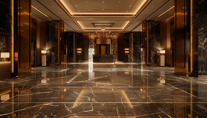 Wall Mural - Sleek hotel lobby with elegant finishes