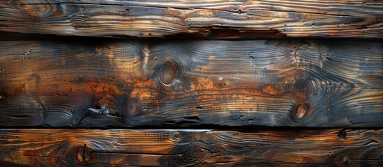 Wall Mural - Burned Wooden Plank Texture