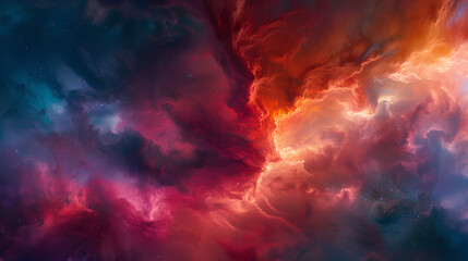 Wall Mural - breathtaking cosmic nebula swirls in vivid colors, creating an ideal abstract and wallpaper backgrou