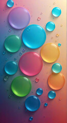 Poster - water drops on white background