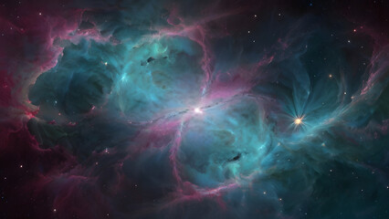purple and blue nebula in the deep space
