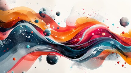 Wall Mural - a colorful abstract painting with bubbles