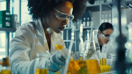 Wall Mural - female scientists in the laboratory and dedication but also a reminder of the importance of diversity and representation in shaping the future of science and technology : Generative AI