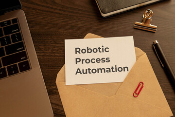 Poster - There is word card with the word Robotic Process Automation. It is as an eye-catching image.