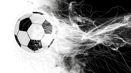 Wall Mural - soccer football black and white abstract art 