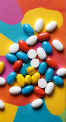 Wall Mural - pills on a white background