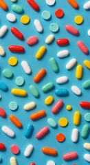 Wall Mural - pills on a white background