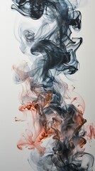 Poster - Colorful smoke artistic abstraction, fluid shapes on white background. Modern graphic design concept