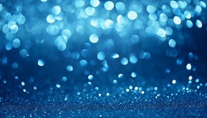 Wall Mural - abstract blue bokeh defocus glitter blur background blue abstract background