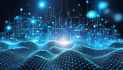 Fototapete - AI. Artificial Intelligence. Computer Graphics.