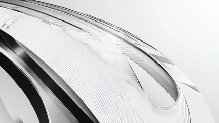 Poster - Modern Artistic Sculpture Showcasing Fluid Motion and Sleek Design in Minimalist Gallery Space. Generative AI