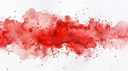 Poster - red watercolor on white background